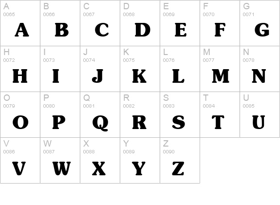 SoutaneBlack Regular uppercase A-Z preview
