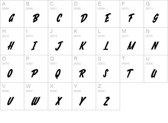 South African Personal Use uppercase A-Z preview