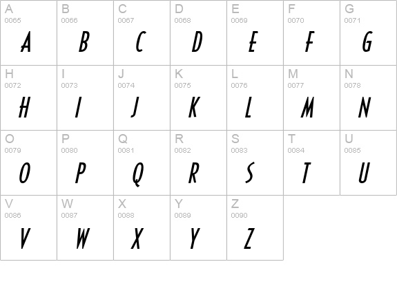Southwestern Bold Italic uppercase A-Z preview