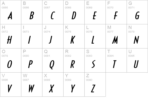 Southwestern-Extended Bold Italic uppercase A-Z preview