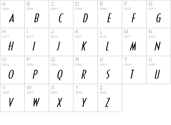 Southwestern-Extended Italic uppercase A-Z preview