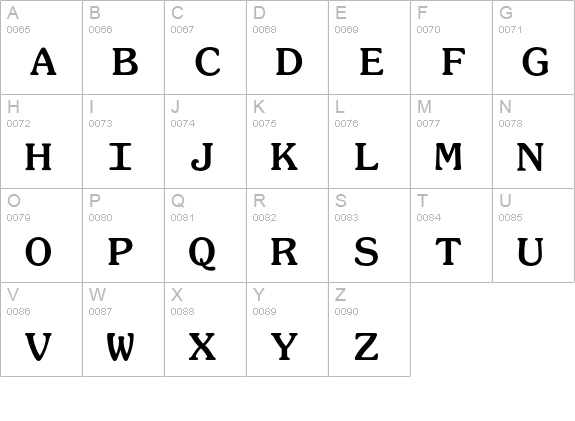 SouvenirMonoEF-Bold uppercase A-Z preview