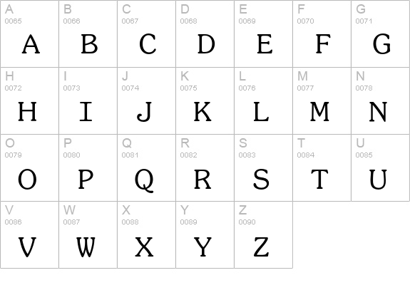 SouvenirMonoEF-Light uppercase A-Z preview