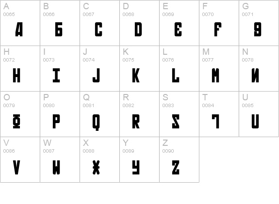 Soviet Bold uppercase A-Z preview