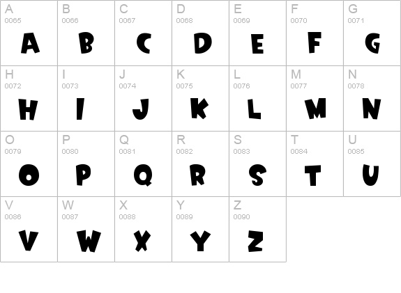 Soviet Toony Black Regular uppercase A-Z preview