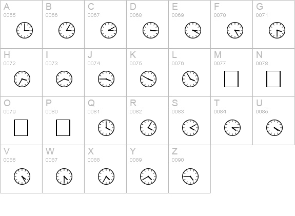 SP Uhr2 DB uppercase A-Z preview