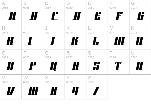 Space Cadet NF uppercase A-Z preview