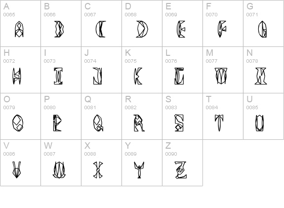Space Gimboid uppercase A-Z preview