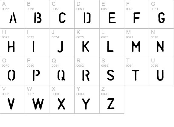 Space Junk uppercase A-Z preview