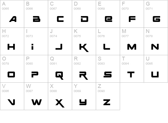 Space Ranger uppercase A-Z preview