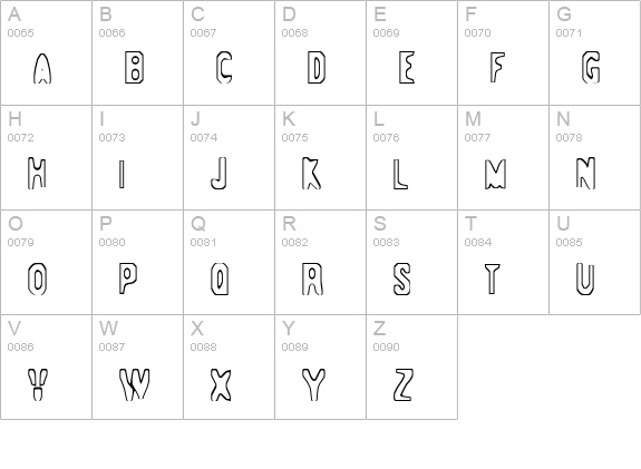 Space-ship 354 uppercase A-Z preview