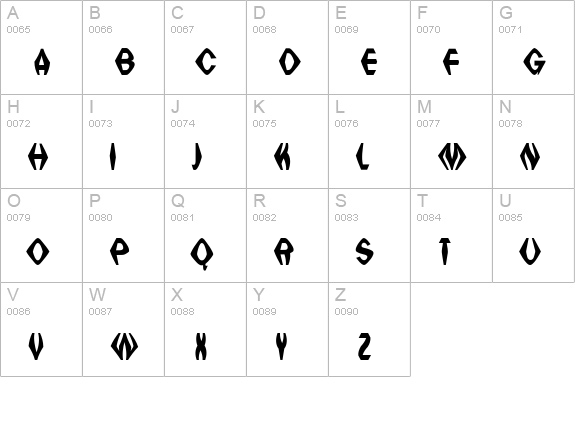 Space Spider uppercase A-Z preview