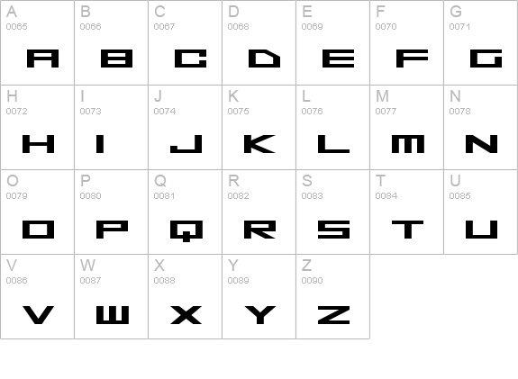 Space Superstars
 uppercase A-Z preview