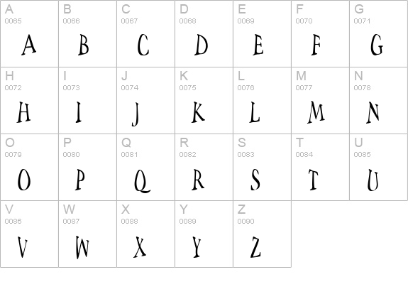 Space Woozies uppercase A-Z preview