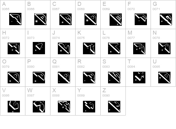 SpaceAttackTwo uppercase A-Z preview
