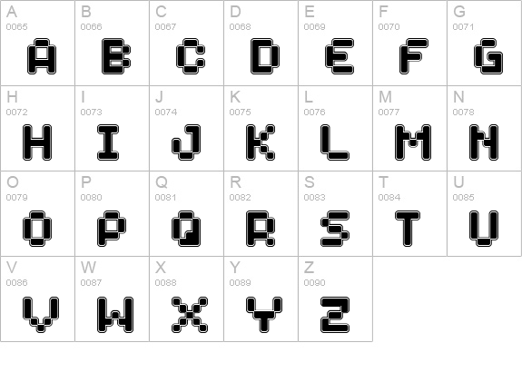 Spaceboy uppercase A-Z preview