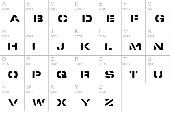 Spacedock Stencil uppercase A-Z preview