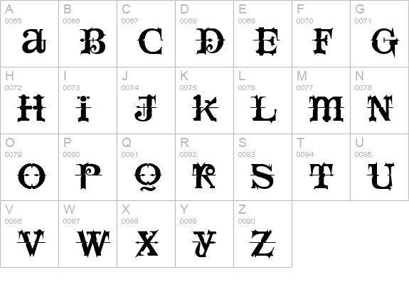 SpaceIvey uppercase A-Z preview