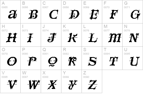 SpaceIvey Italic uppercase A-Z preview
