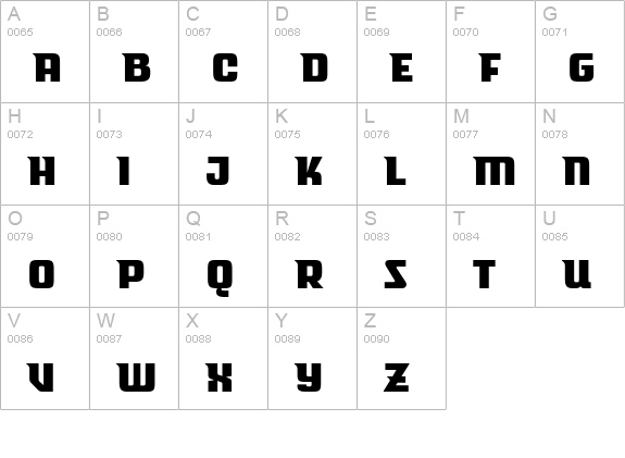 Spacelord One uppercase A-Z preview