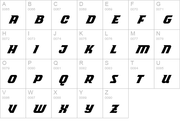 Spacelord Two uppercase A-Z preview