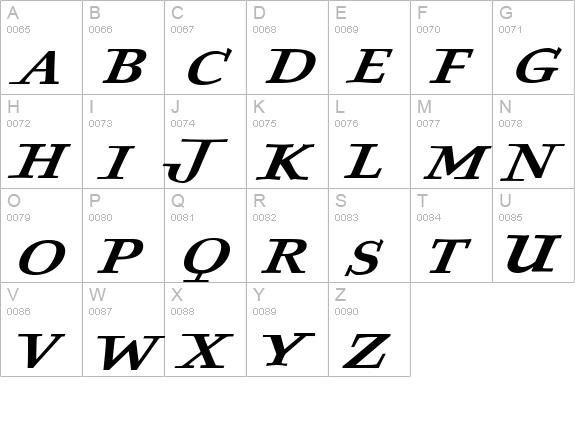 Spaceman uppercase A-Z preview