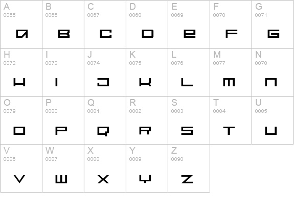 SpaceMonkey uppercase A-Z preview