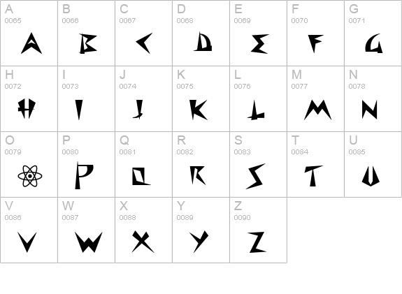 SpacePatrol uppercase A-Z preview