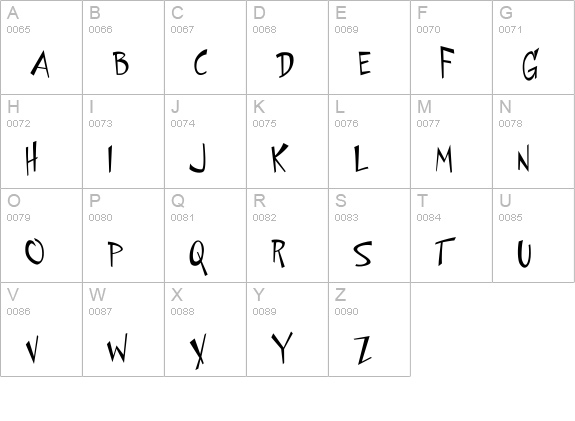 SpaceToaster uppercase A-Z preview