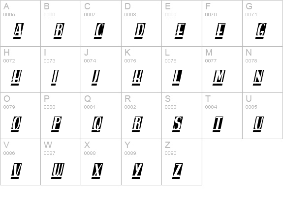 spanky's b blanco italico uppercase A-Z preview