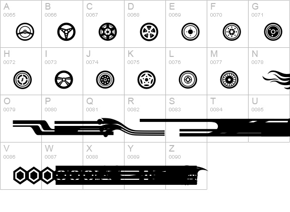 SpareParts uppercase A-Z preview