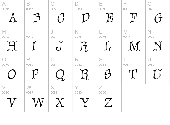 Sparrow uppercase A-Z preview