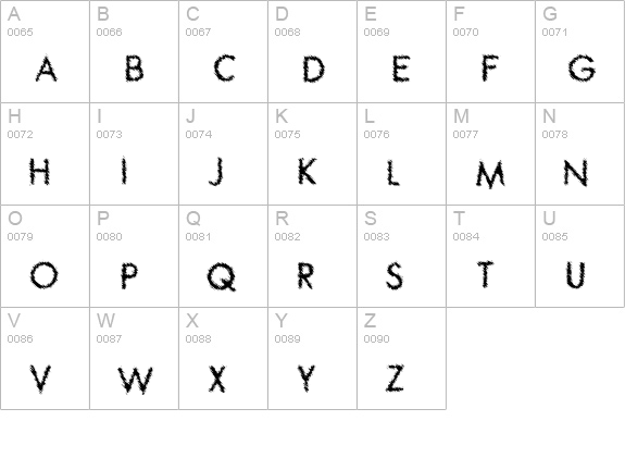 Spat Crumb uppercase A-Z preview