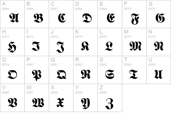 SpecialAlphabetsP03 uppercase A-Z preview