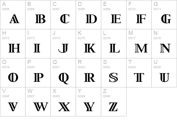 SpecialAlphabetsP07 uppercase A-Z preview