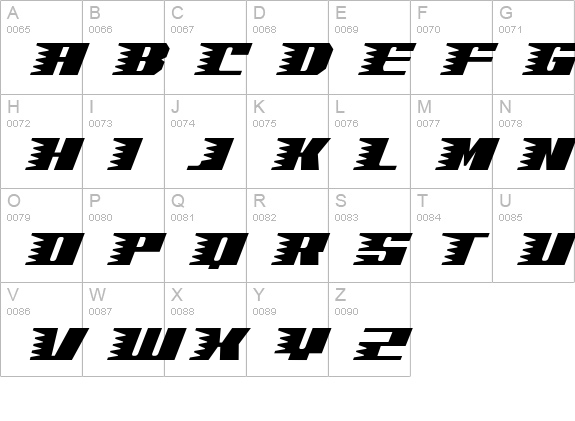 Speed Normal uppercase A-Z preview