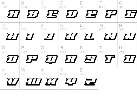 Speed Solid uppercase A-Z preview