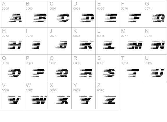 Speedway uppercase A-Z preview
