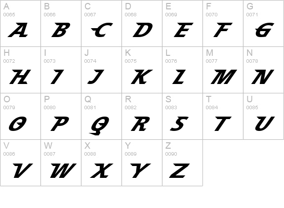 Speedy 12 uppercase A-Z preview