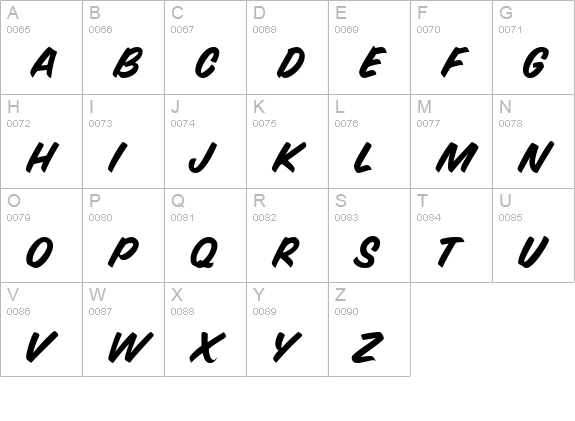 Speedy Marker Regular uppercase A-Z preview