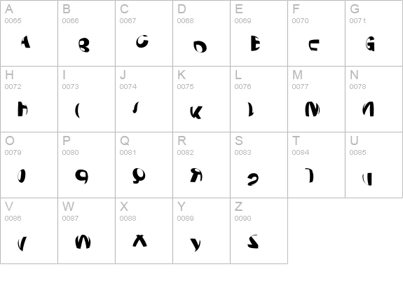 Spherize uppercase A-Z preview