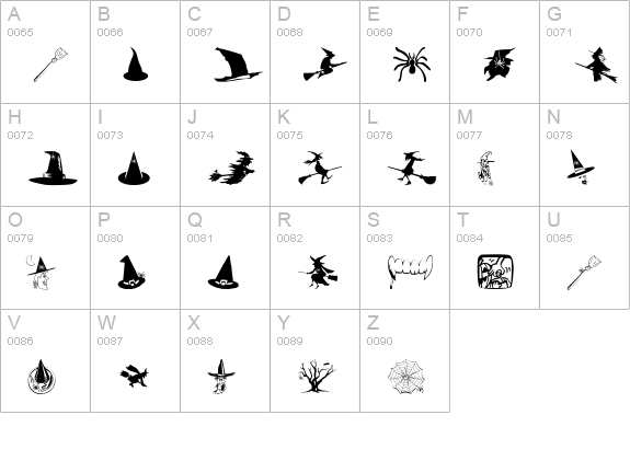 SpidersClub uppercase A-Z preview