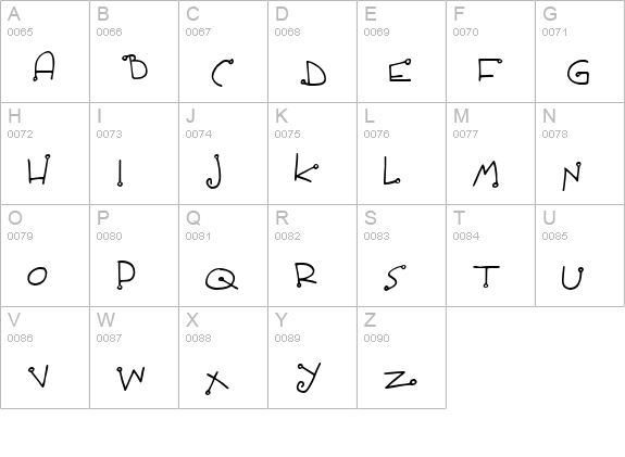Spidershank uppercase A-Z preview