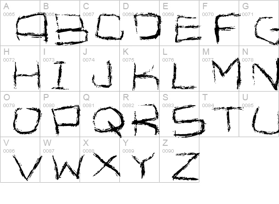 Spidery
 uppercase A-Z preview
