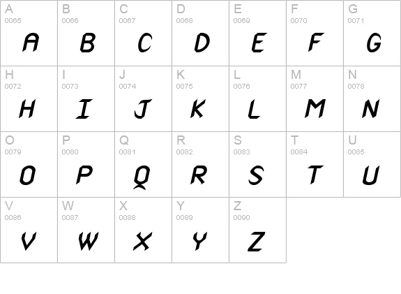 Spike-Condensed Bold Italic uppercase A-Z preview