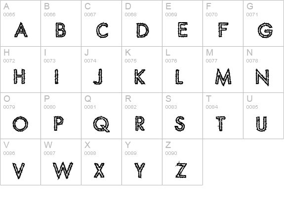 Spike Crumb Swizzle uppercase A-Z preview