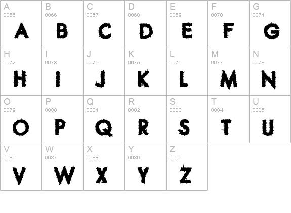 Spike Crumb Swollen uppercase A-Z preview