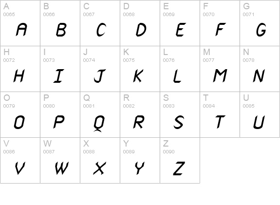 Spike Italic uppercase A-Z preview