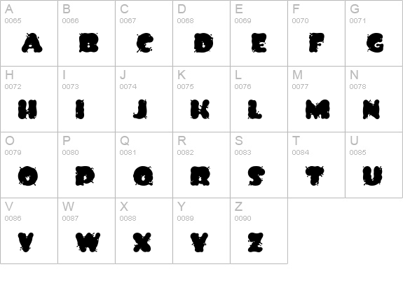 Spilt Ink uppercase A-Z preview