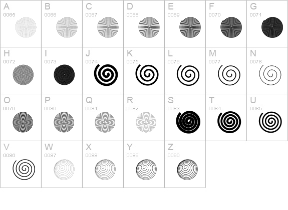 Spiralicus uppercase A-Z preview